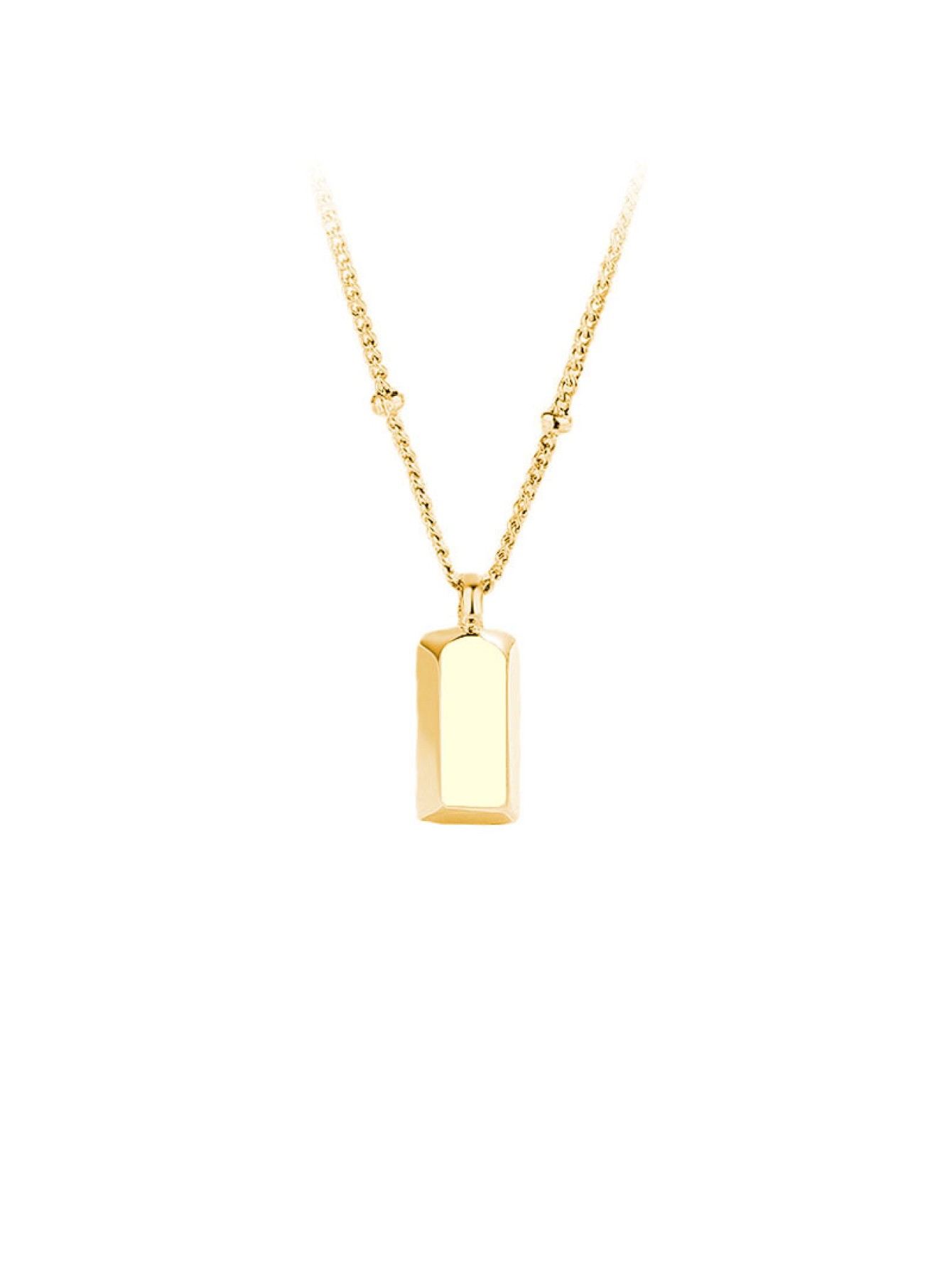 S925 pure silver small gold bar necklace women's ins light luxury high-end feeling attracting wealth small gold brick collarbone chain 